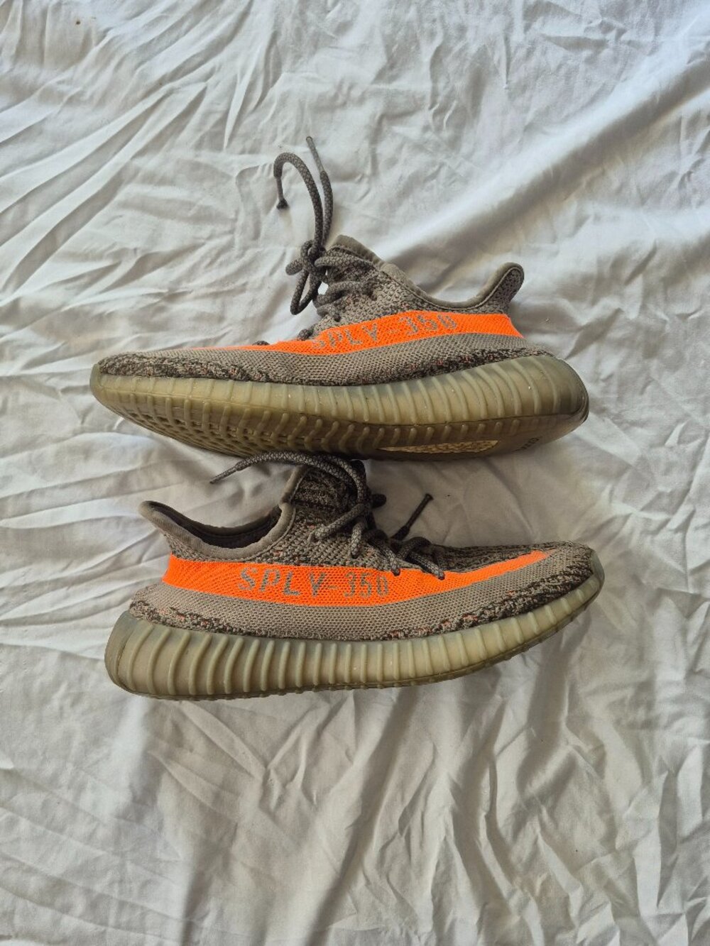 Adidas Yeezy Boost 350 V2 Beluga Reflective GW1229 Men's US 8.5 Grey Orange